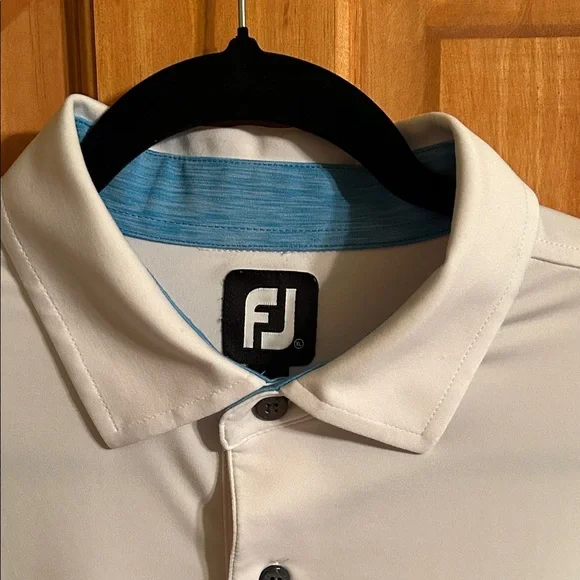 FootJoy Blue and Cream Polo Shirt - Picture 3 of 4